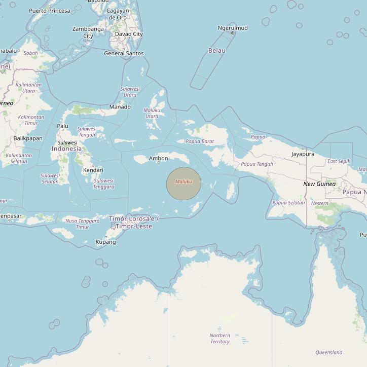 Nusantara Tiga at 146&deg; E downlink Ka-band S115 User Spot beam coverage map
