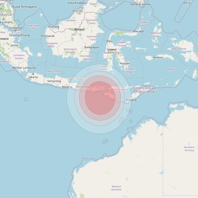 Nusantara Satu at 146° E downlink Ku-band S4 HTS Spot beam coverage map