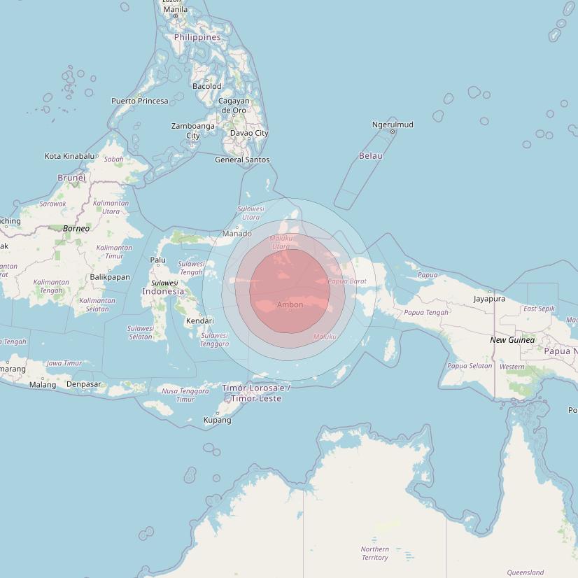 Nusantara Satu at 146° E downlink Ku-band S6 HTS Spot beam coverage map