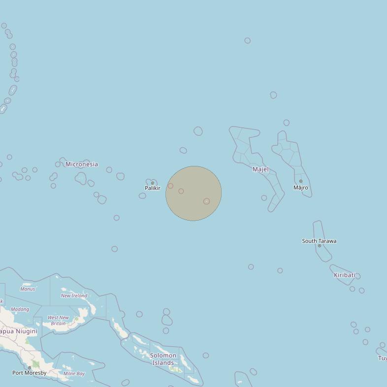 JCSat 1C at 150° E downlink Ka-band S50 (Kosae/LHCP/B) User Spot beam coverage map