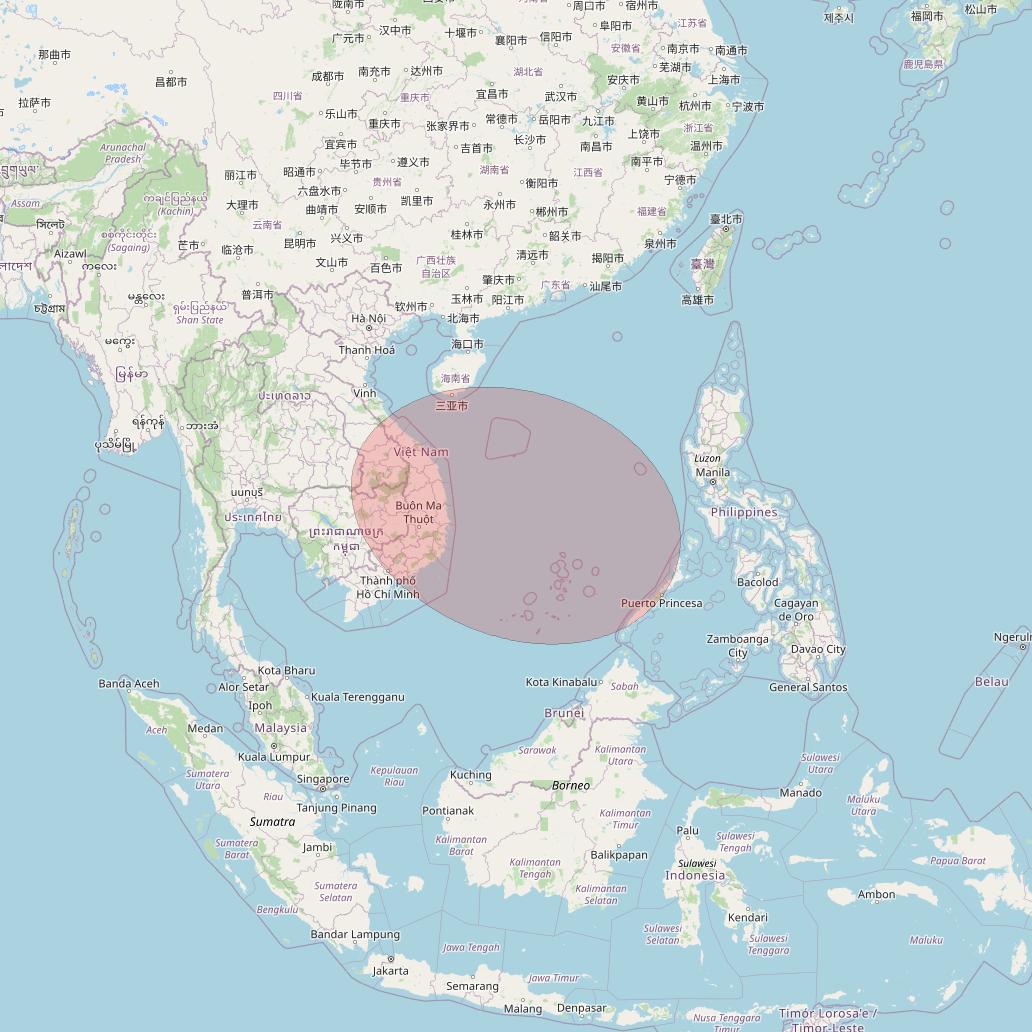 JCSat 1C at 150° E downlink Ku-band User Spot09 beam coverage map