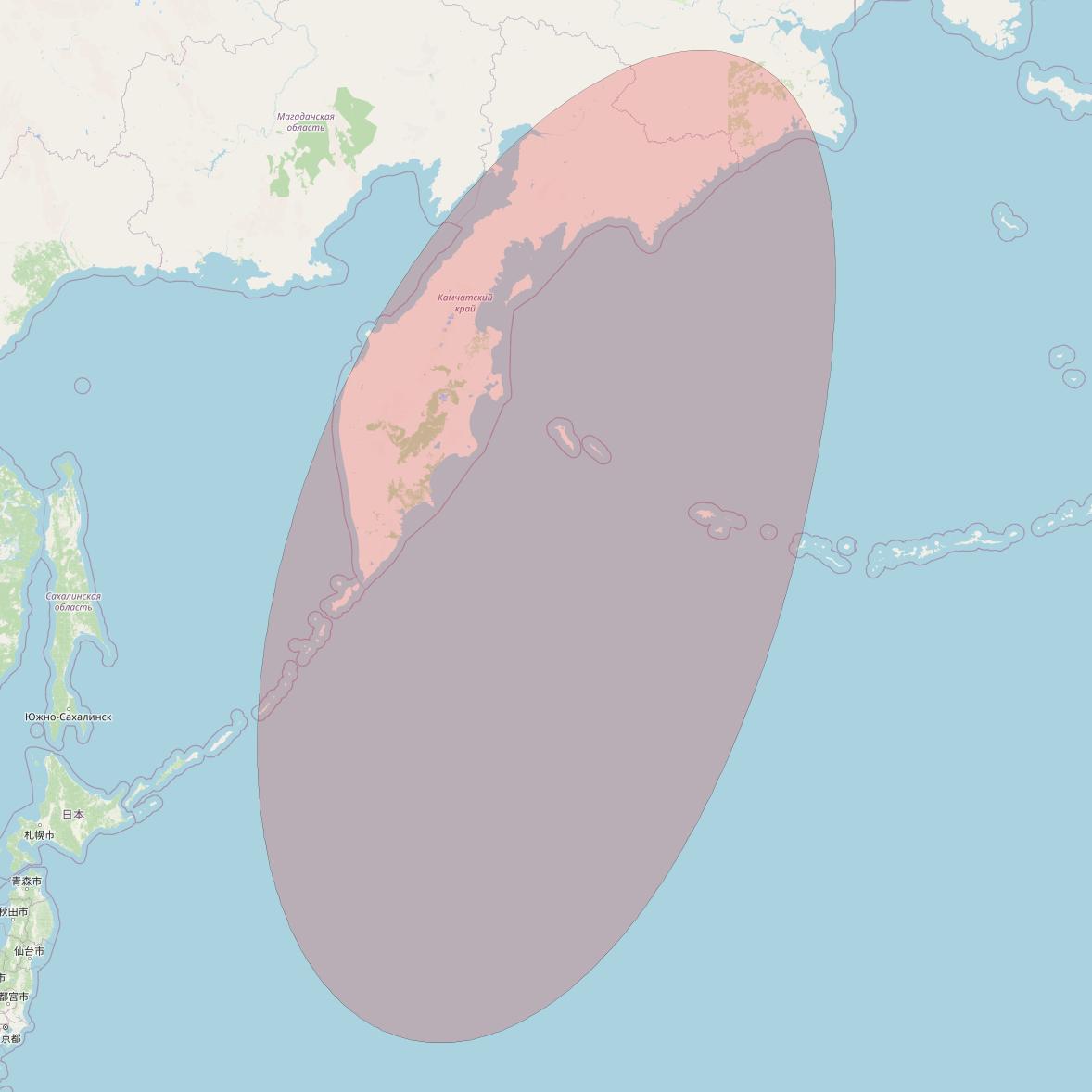 JCSat 1C at 150° E downlink Ku-band User Spot31 beam coverage map