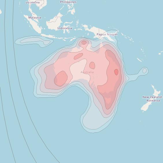 Optus D1 at 160° E downlink Ku-band FNA Beam coverage map