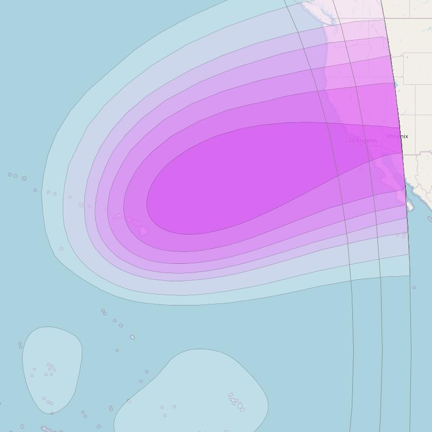 Horizons 3E at 169° E downlink C-band Spot A1 beam coverage map