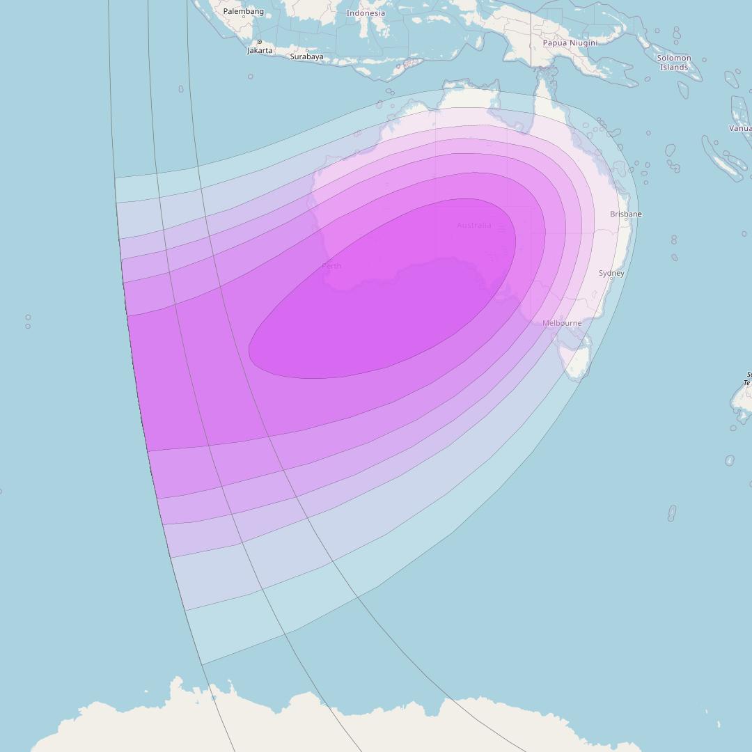 Horizons 3E at 169° E downlink C-band Spot A2 beam coverage map