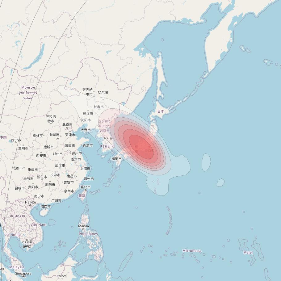 Horizons 3E at 169° E downlink Ku-band Spot S3 beam coverage map