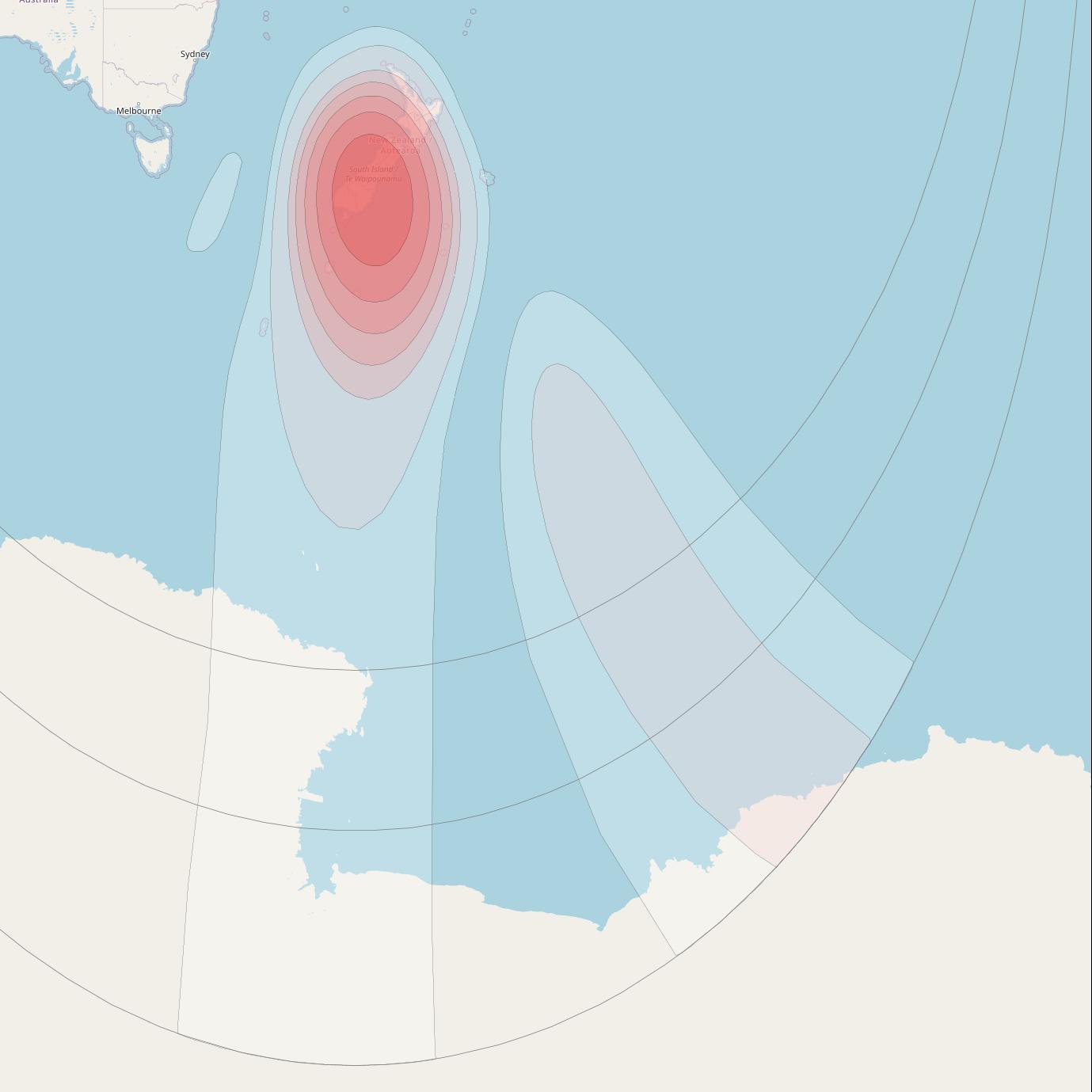 Horizons 3E at 169° E downlink Ku-band T11 Spot beam coverage map