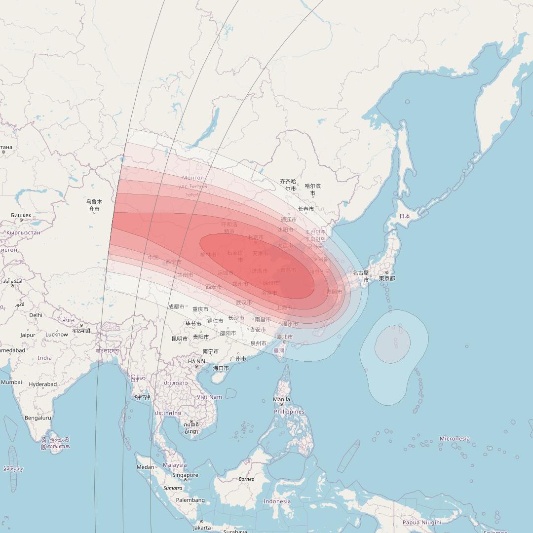 Horizons 3E at 169° E downlink Ku-band T8 Spot beam coverage map