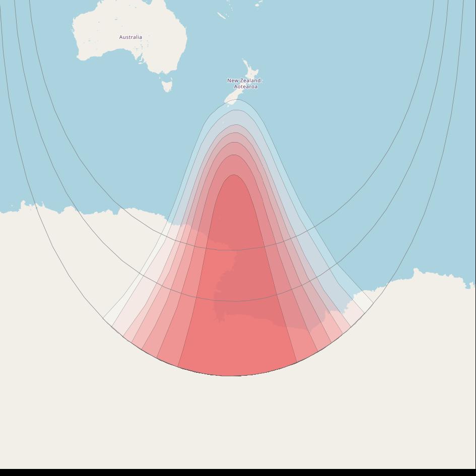 Horizons 3E at 169° E downlink Ku-band T9 Spot beam coverage map