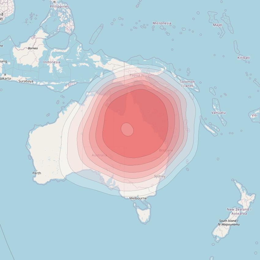 Horizons 3E at 169° E downlink Ku-band U11 Spot beam coverage map