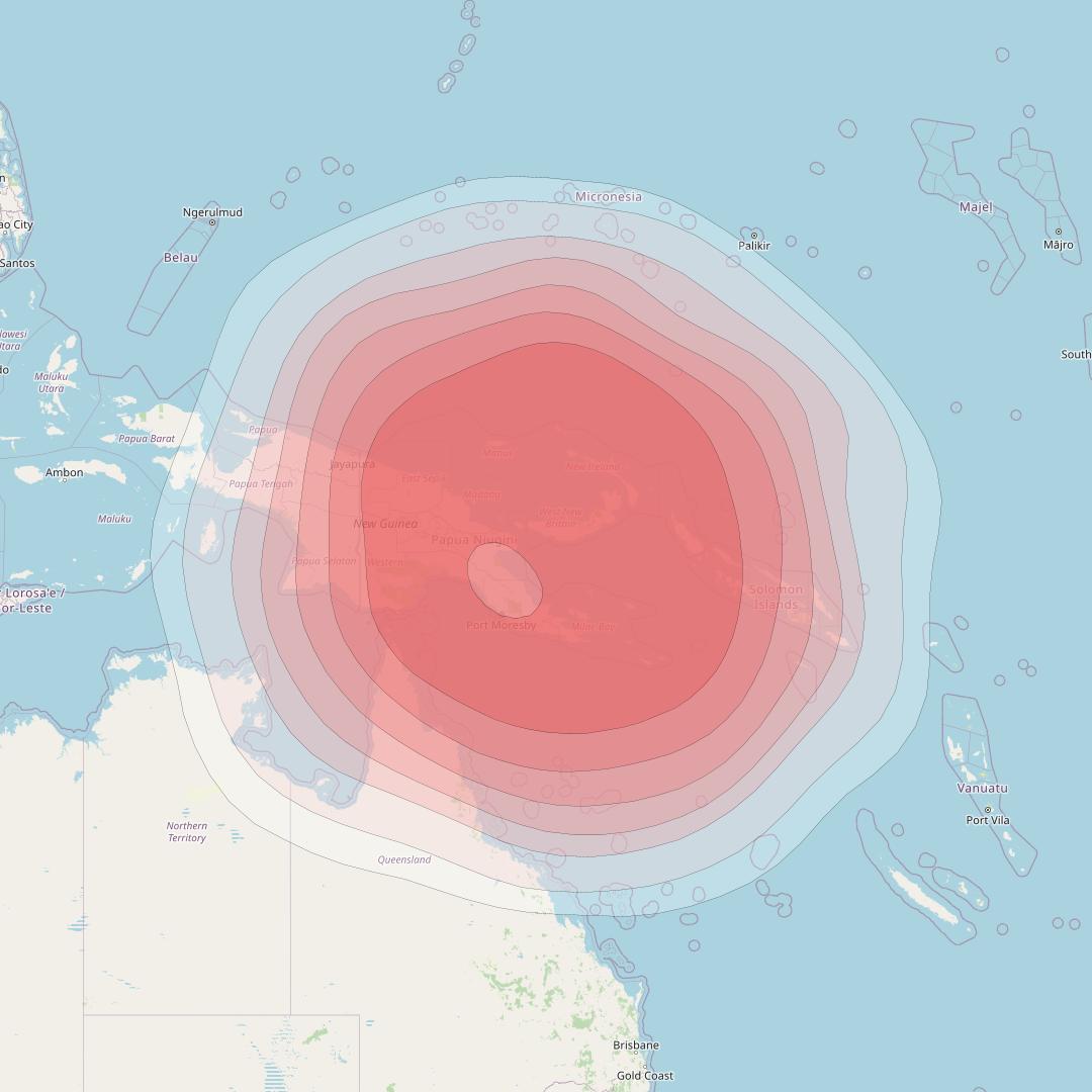 Horizons 3E at 169° E downlink Ku-band U18 Spot beam coverage map