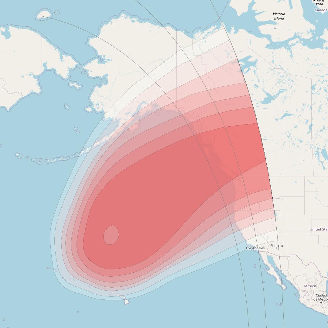 Horizons 3E at 169° E downlink Ku-band U2 Spot beam coverage map