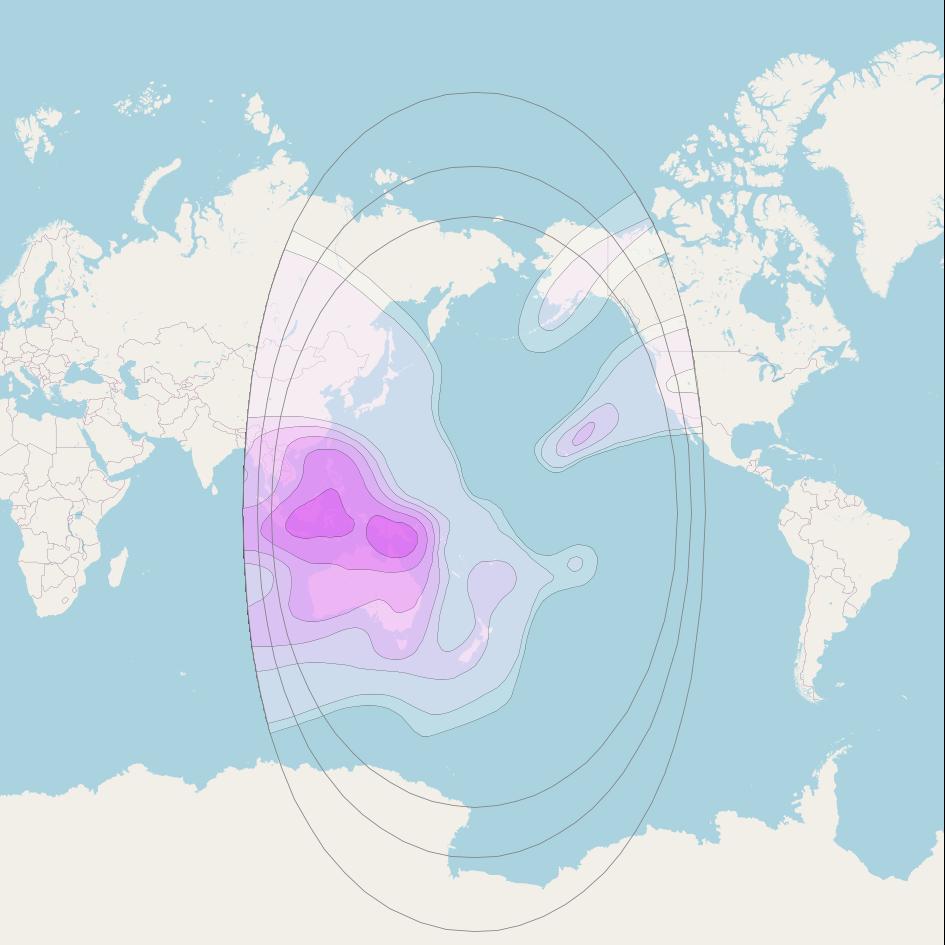 Eutelsat 172B at 172° E downlink C-band Global beam coverage map