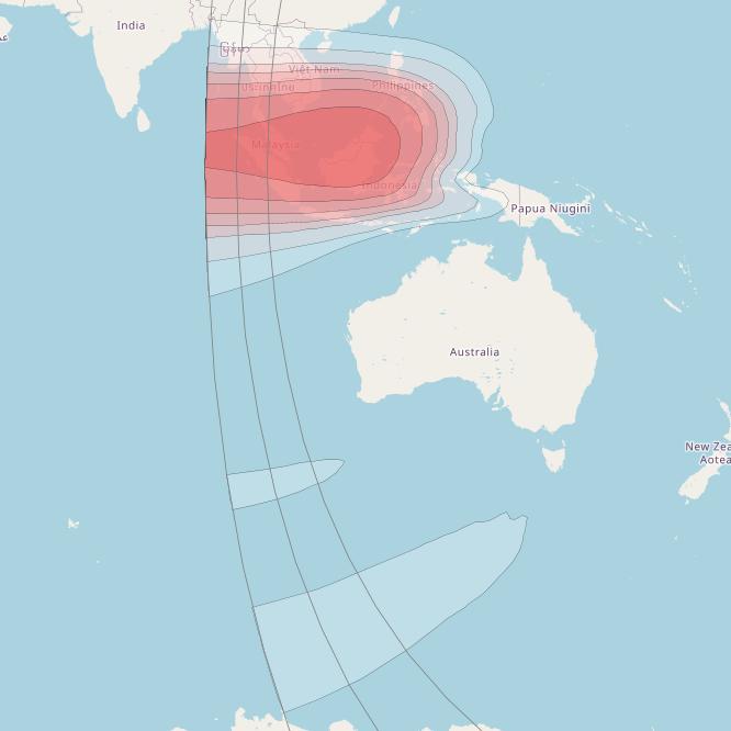 Eutelsat 172B at 172° E downlink Ku-band HTS02 User beam coverage map