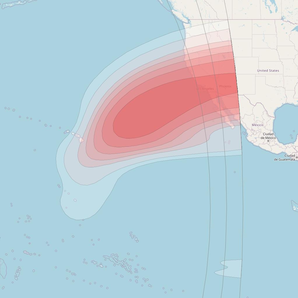 Eutelsat 172B at 172° E downlink Ku-band HTS11 User beam coverage map