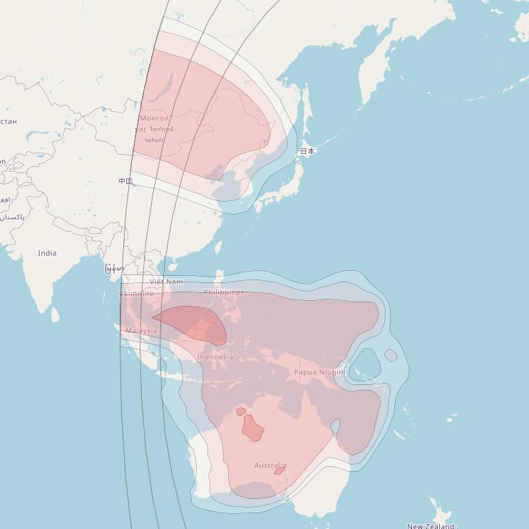 Intelsat 10 at 178° E downlink Ku-band West Pacific beam coverage map