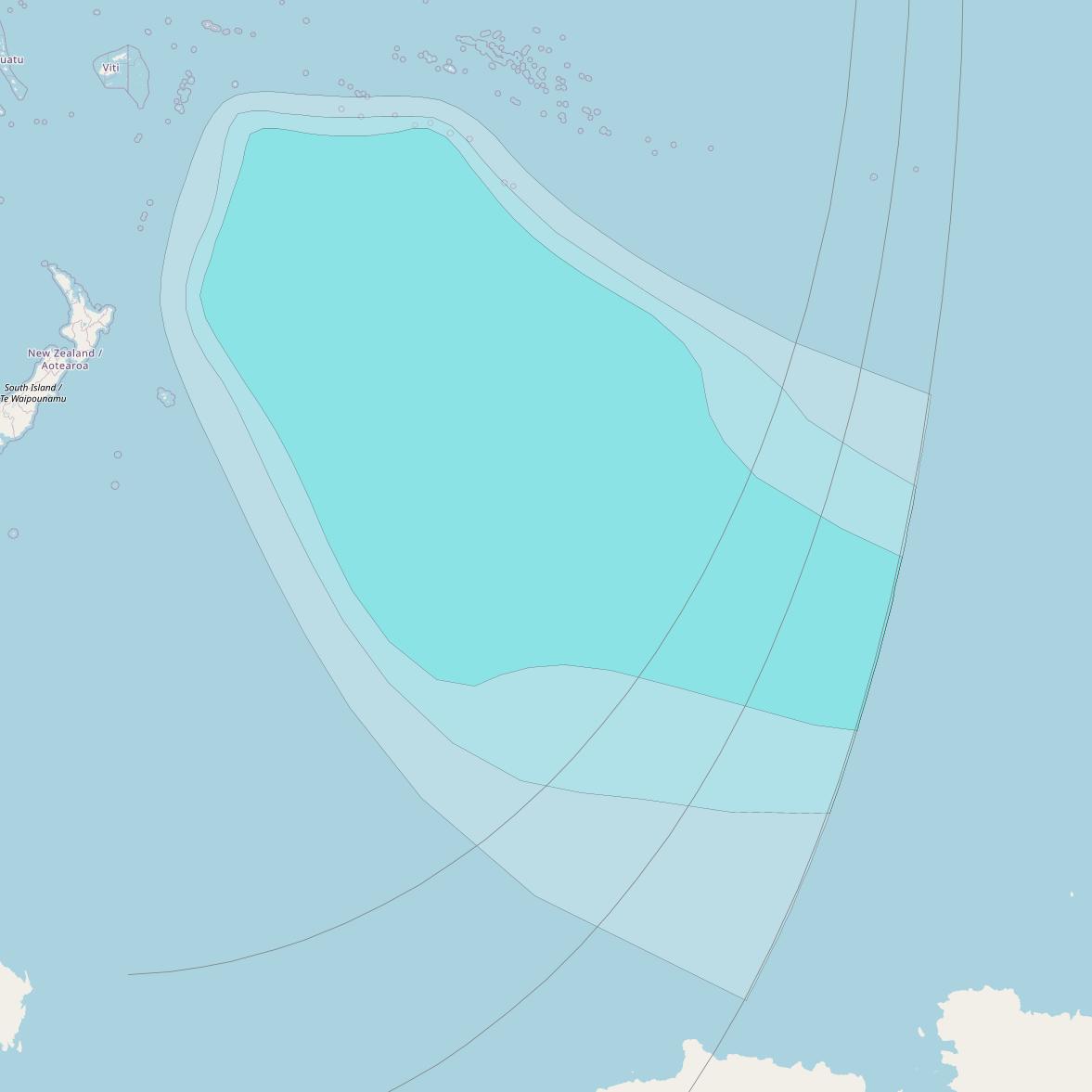 Inmarsat-4F1 at 178&deg; E downlink L-band F1R004 Regional Spot beam coverage map