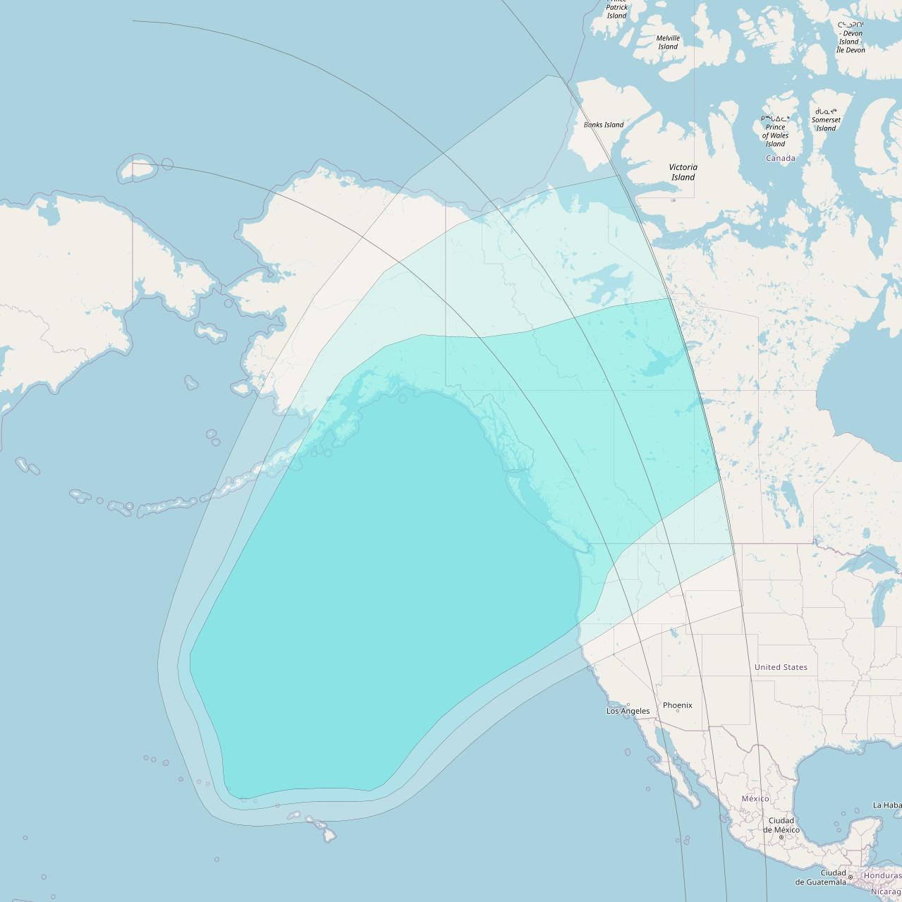 Inmarsat-4F1 at 178&deg; E downlink L-band F1R007 Regional Spot beam coverage map