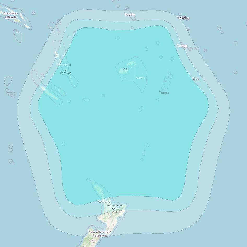Inmarsat-4F1 at 178&deg; E downlink L-band F1R009 Regional Spot beam coverage map