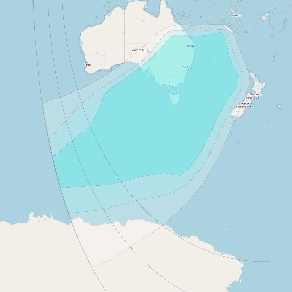 Inmarsat-4F1 at 178&deg; E downlink L-band F1R013 Regional Spot beam coverage map