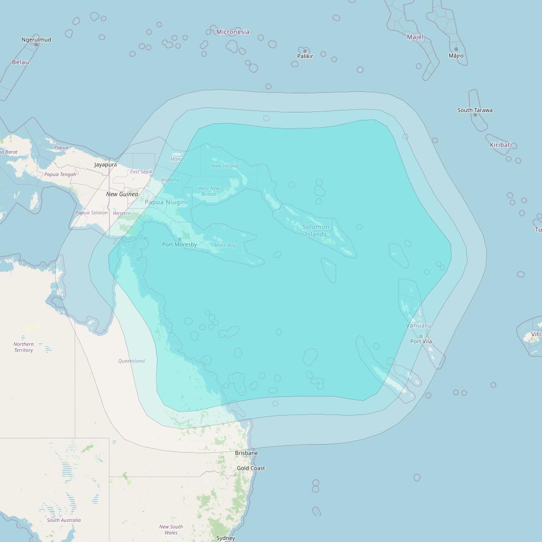 Inmarsat-4F1 at 178&deg; E downlink L-band F1R014 Regional Spot beam coverage map