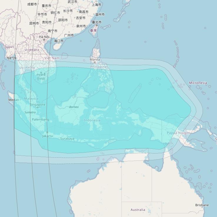 Inmarsat-4F1 at 178&deg; E downlink L-band F1R018 Regional Spot beam coverage map