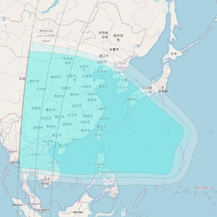 Inmarsat-4F1 at 178&deg; E downlink L-band F1R019 Regional Spot beam coverage map