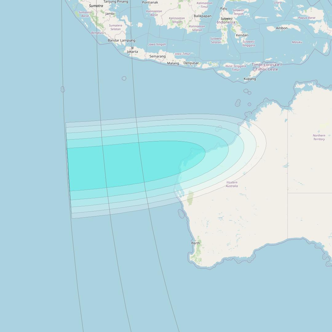 Inmarsat-4F1 at 178&deg; E downlink L-band F1S001 User Spot beam coverage map