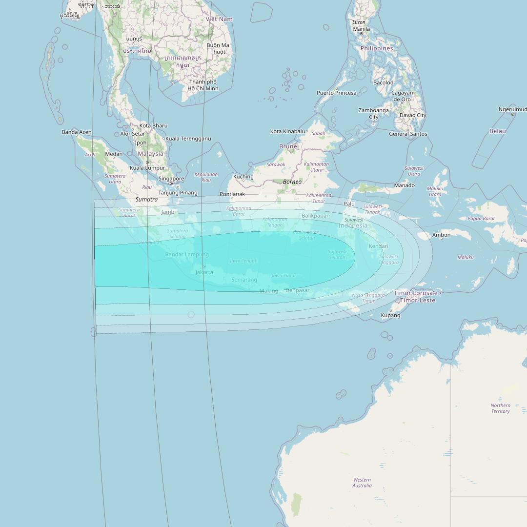 Inmarsat-4F1 at 178&deg; E downlink L-band F1S003 User Spot beam coverage map