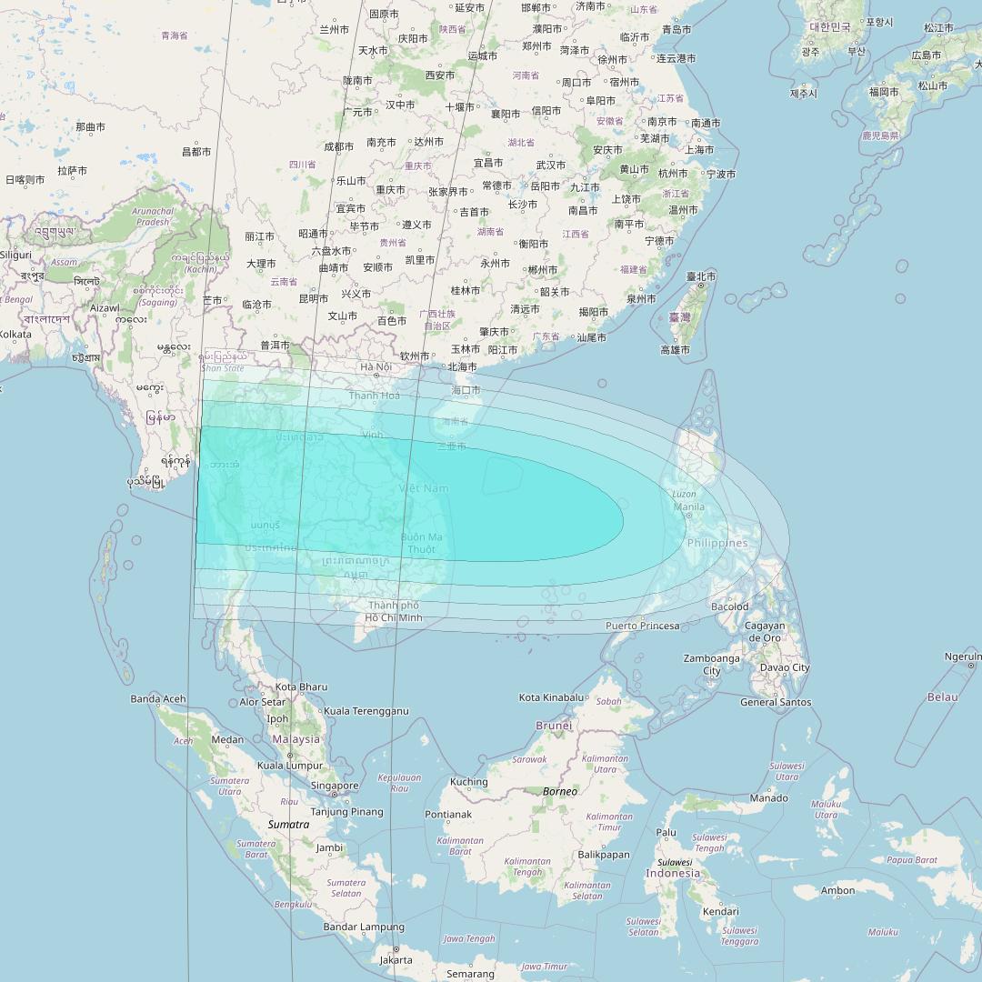 Inmarsat-4F1 at 178&deg; E downlink L-band F1S006 User Spot beam coverage map