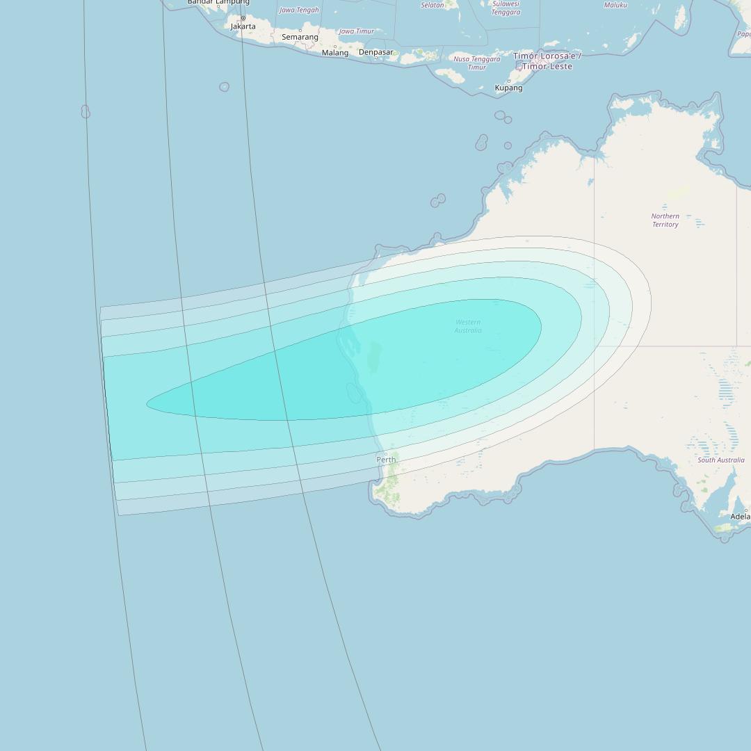 Inmarsat-4F1 at 178&deg; E downlink L-band F1S009 User Spot beam coverage map