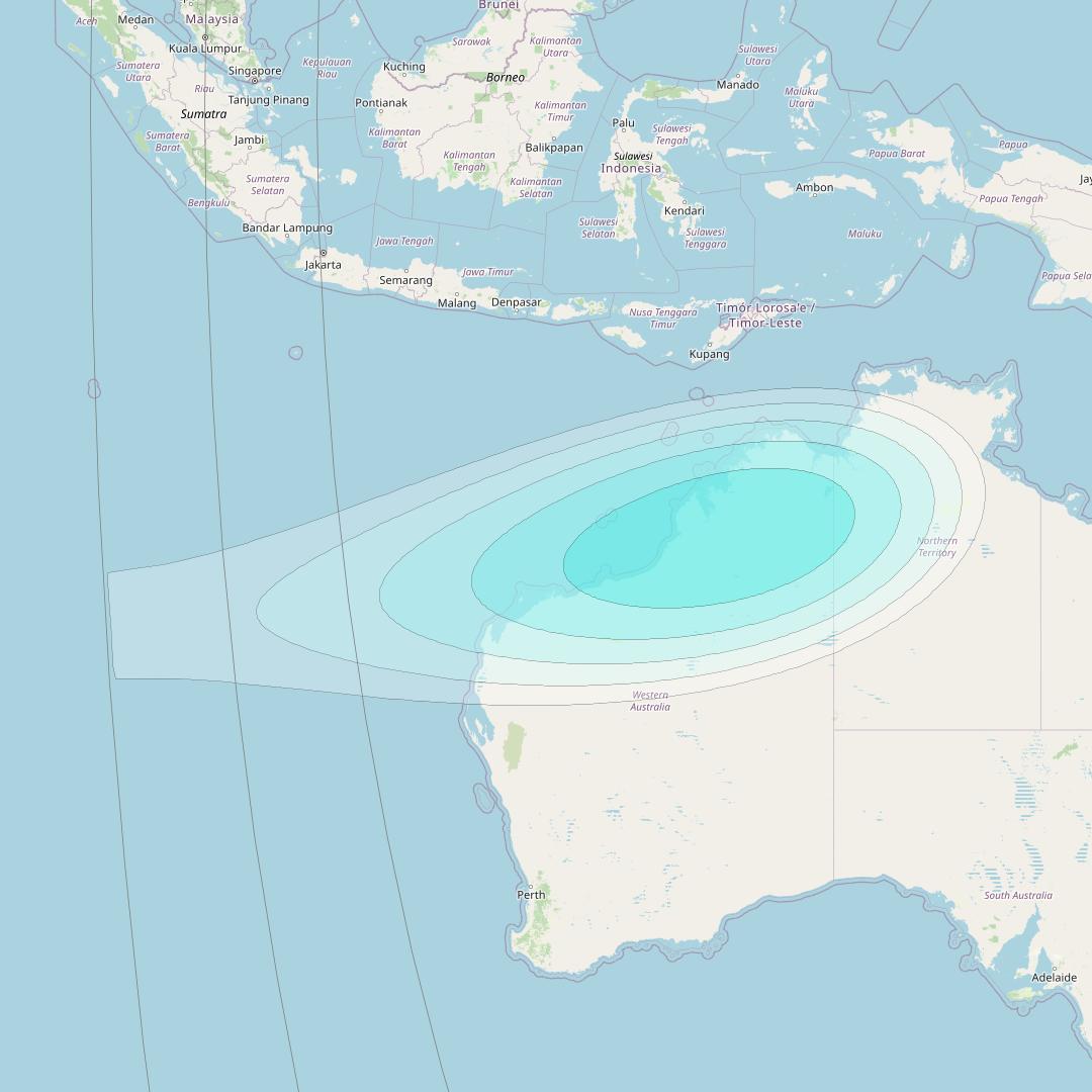 Inmarsat-4F1 at 178&deg; E downlink L-band F1S010 User Spot beam coverage map