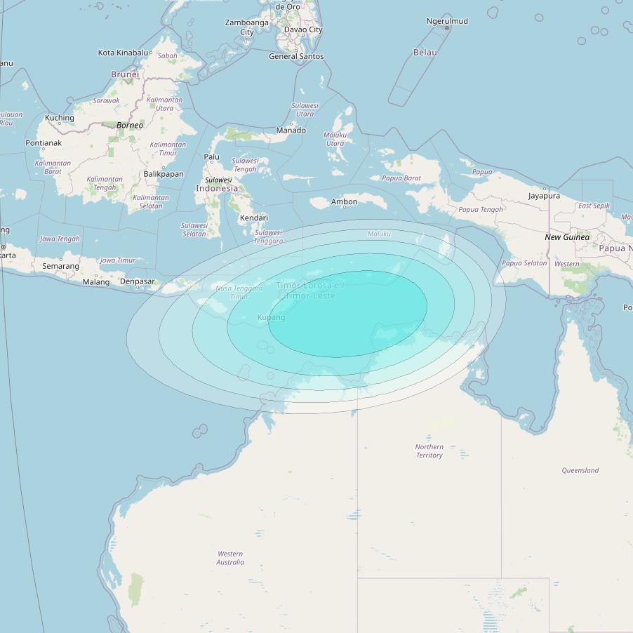 Inmarsat-4F1 at 178&deg; E downlink L-band F1S011 User Spot beam coverage map