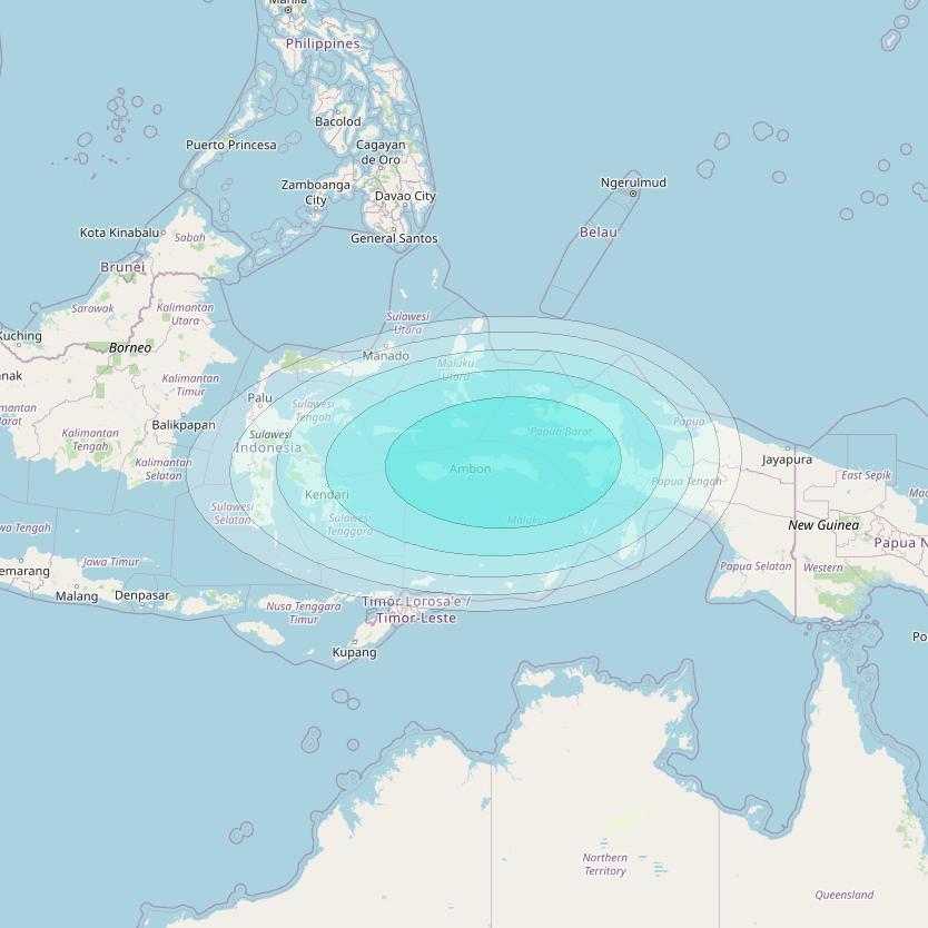 Inmarsat-4F1 at 178&deg; E downlink L-band F1S012 User Spot beam coverage map