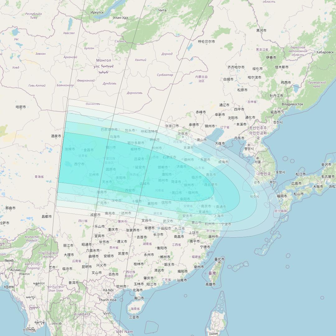 Inmarsat-4F1 at 178&deg; E downlink L-band F1S017 User Spot beam coverage map