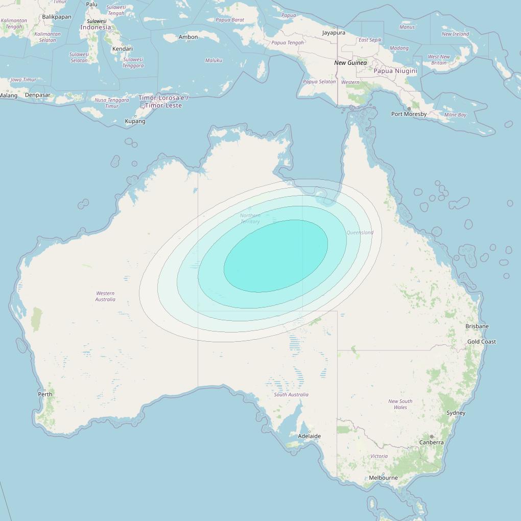 Inmarsat-4F1 at 178&deg; E downlink L-band F1S020 User Spot beam coverage map