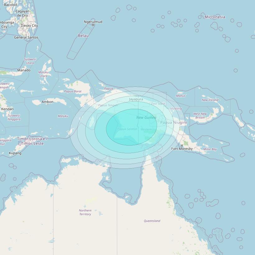 Inmarsat-4F1 at 178&deg; E downlink L-band F1S022 User Spot beam coverage map