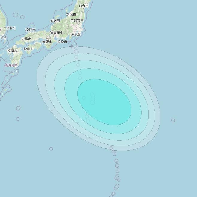 Inmarsat-4F1 at 178&deg; E downlink L-band F1S038 User Spot beam coverage map
