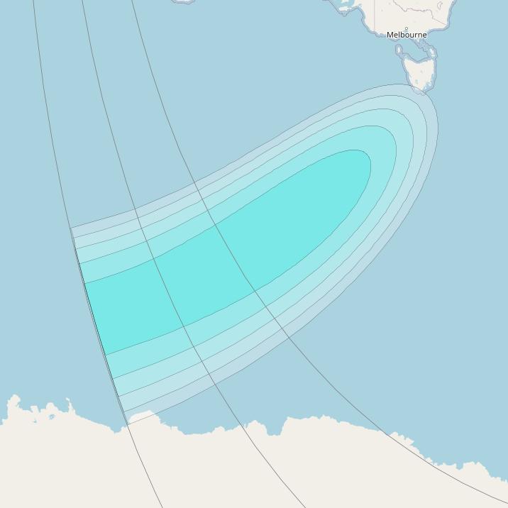 Inmarsat-4F1 at 178&deg; E downlink L-band F1S041 User Spot beam coverage map