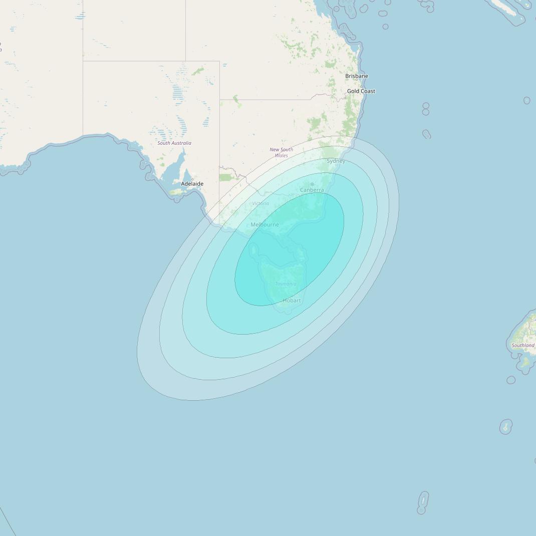 Inmarsat-4F1 at 178&deg; E downlink L-band F1S042 User Spot beam coverage map