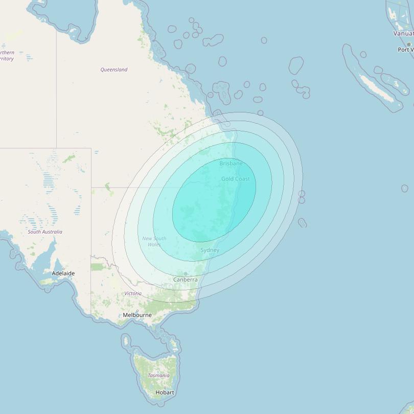 Inmarsat-4F1 at 178&deg; E downlink L-band F1S043 User Spot beam coverage map