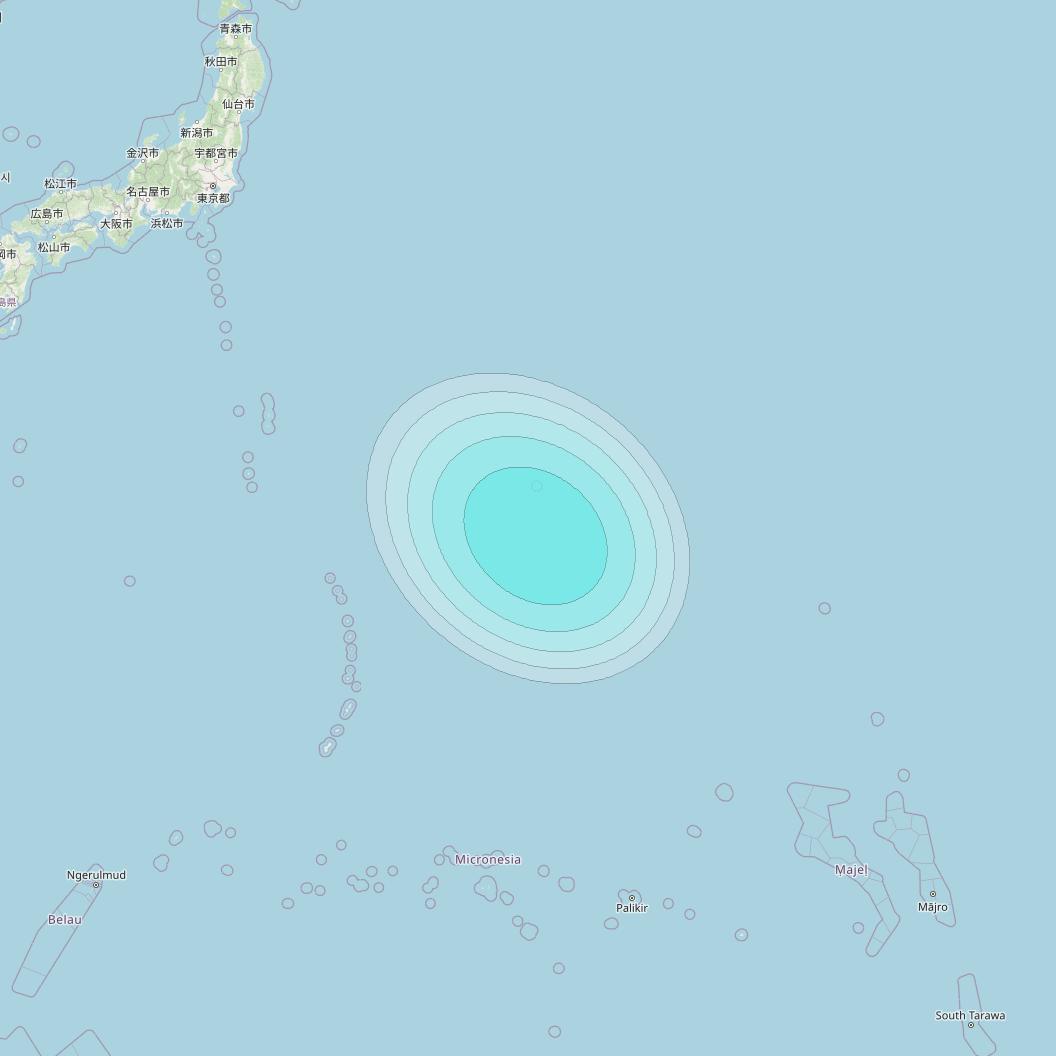 Inmarsat-4F1 at 178&deg; E downlink L-band F1S050 User Spot beam coverage map