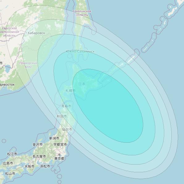 Inmarsat-4F1 at 178&deg; E downlink L-band F1S052 User Spot beam coverage map