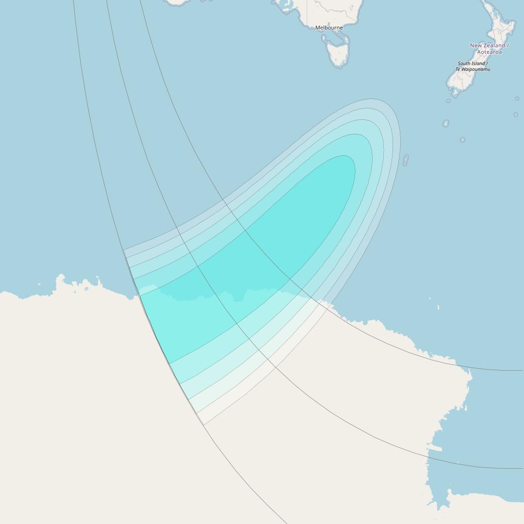 Inmarsat-4F1 at 178&deg; E downlink L-band F1S054 User Spot beam coverage map