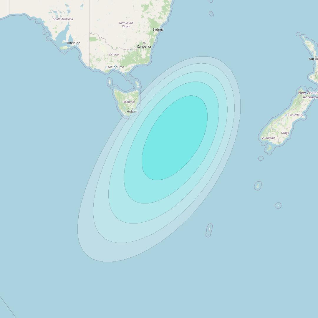 Inmarsat-4F1 at 178&deg; E downlink L-band F1S055 User Spot beam coverage map