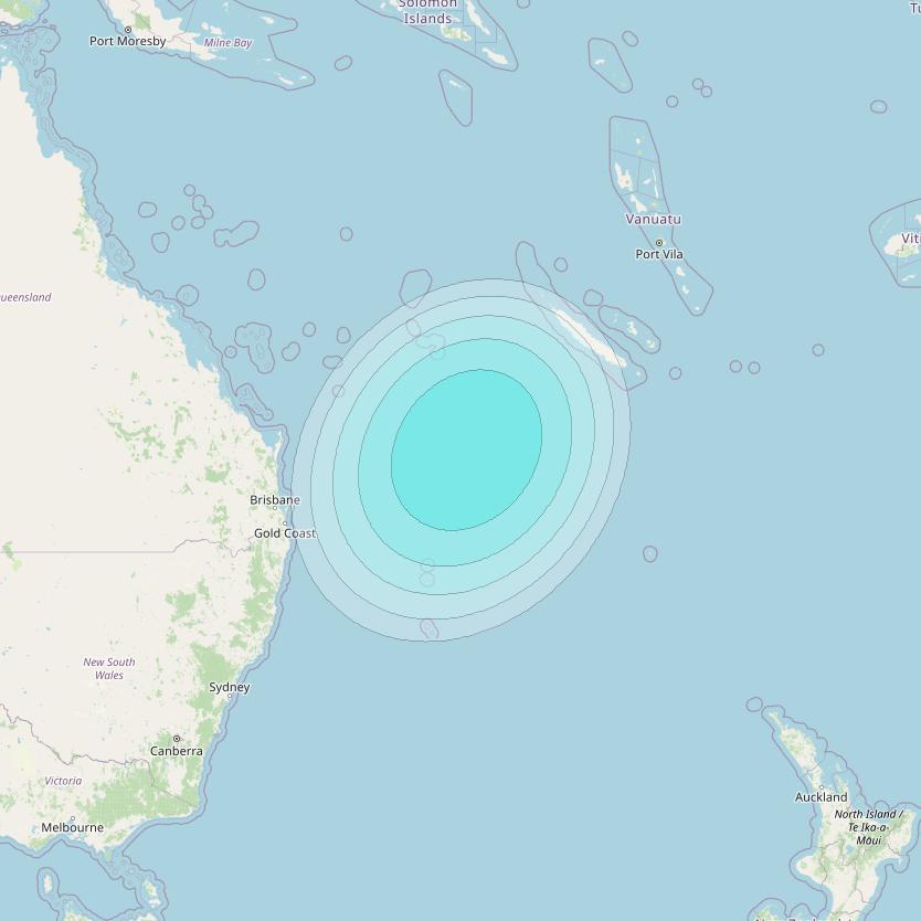 Inmarsat-4F1 at 178&deg; E downlink L-band F1S057 User Spot beam coverage map