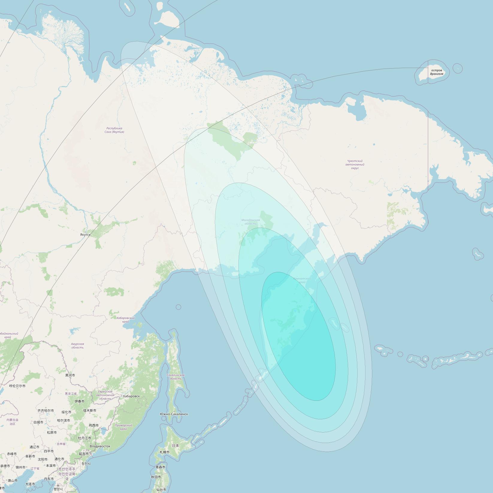 Inmarsat-4F1 at 178&deg; E downlink L-band F1S081 User Spot beam coverage map