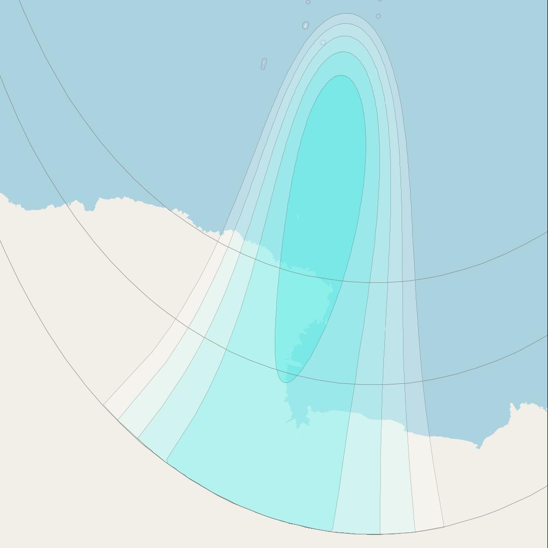 Inmarsat-4F1 at 178&deg; E downlink L-band F1S083 User Spot beam coverage map