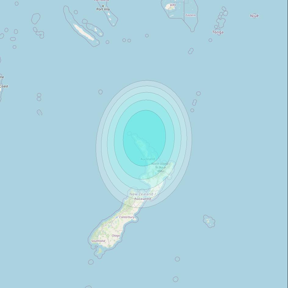 Inmarsat-4F1 at 178&deg; E downlink L-band F1S085 User Spot beam coverage map