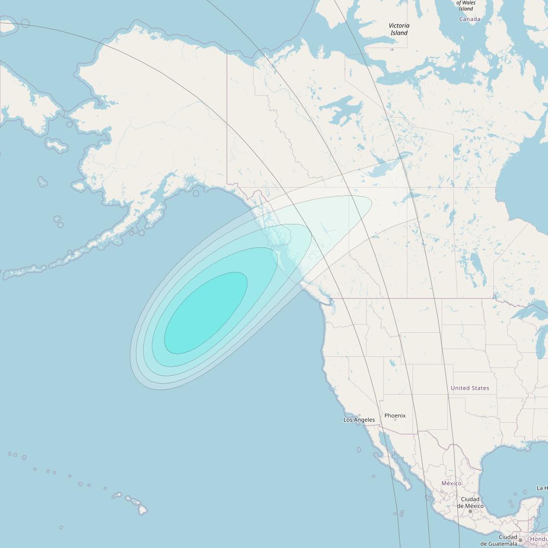Inmarsat-4F1 at 178&deg; E downlink L-band F1S152 User Spot beam coverage map